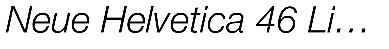 Neue Helvetica 46 Light Italic